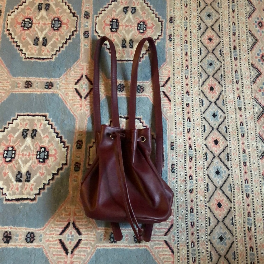 Forever 21 faux leather drawstring mini backpack